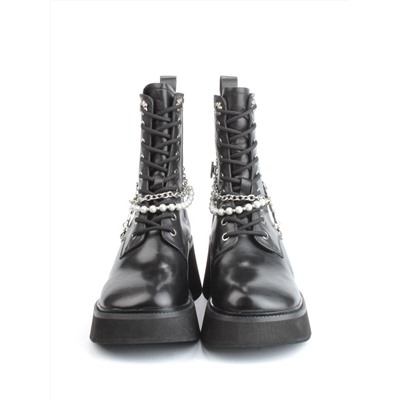 01-GZ6190-L61 BLACK Ботинки демисезонные женские (натуральная кожа)