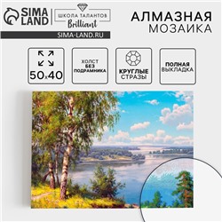 Алмазная мозаика с полным заполнением на холсте «Березки», 40 х 50 см