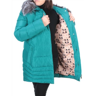 15-298 GREEN Пальто зимнее женское (200 гр. холлофайбера)