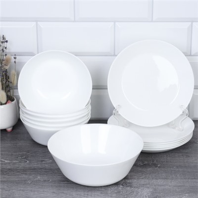 Столовый набор 13 предметов Евро белый  FLMLQP13 75675 (WHITE) (уп 4)