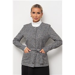Жакет трикотажный тёмно-серый с накладными карманами Сьюзи №1