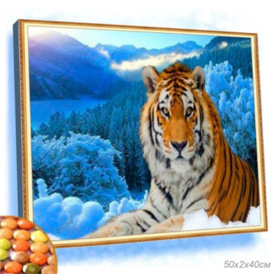 Алмазная мозаика на подрамнике 40x50 Зима / YSG0432 /уп 30/
