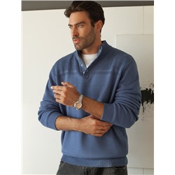 Свитер фактурной вязки с застежкой на крупные кнопки