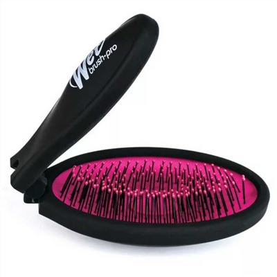 Wet Brush Расчёска массажная складная BWP824PINK Pop Fold Pink, черно-розовый