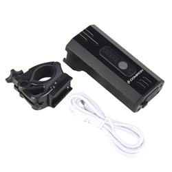 Фонарь передний COMIRON "FARA" корп алюминий IPX5; свет: 4*T6 LED, max. 1800lm аккум 5200mAh Type-c USB индикатор заряда POWER BANK 7 режимов/уп 60/50