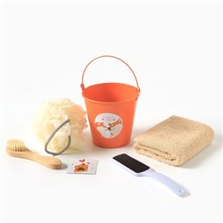 Набор подарочный «Этель» Cute dogs, полотенце, мочалка, щётка