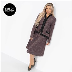 Костюм с юбкой в стиле Шанель, С безупречным вкусом (2 в 1, винный)