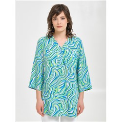 Блуза голубого цвета с рукавом 3/4