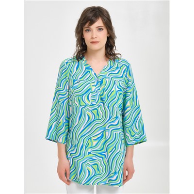 Блуза голубого цвета с рукавом 3/4