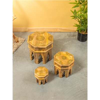 Табурет, 3 шт., 16×12×15.5 см, 24×20×22 см, 32.5×26×29 см, дерево