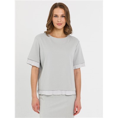 Футболка с эффектом многослойности в бледно-зелёном цвете