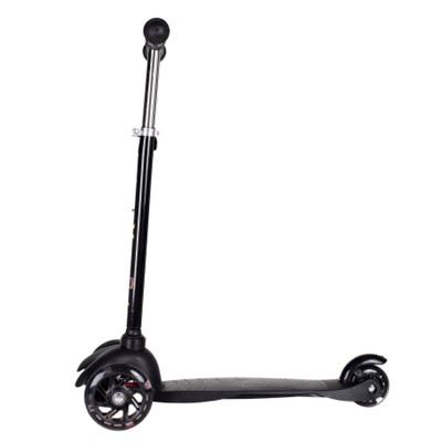 Самокат трехколесный от 2-х лет Yeenot Kids GT4105, до 30кг, вес 1.8кг, свет. колёса PU 110мм ABEC7, чёрный, БК/уп10/ АКЦИЯ!
