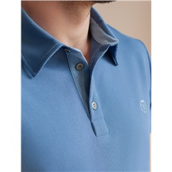 Футболка-поло из фактурного трикотажа