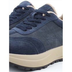 04-PCML26-3 BLUE Кроссовки демисезонные женские (натуральная замша, натуральная кожа, текстиль)