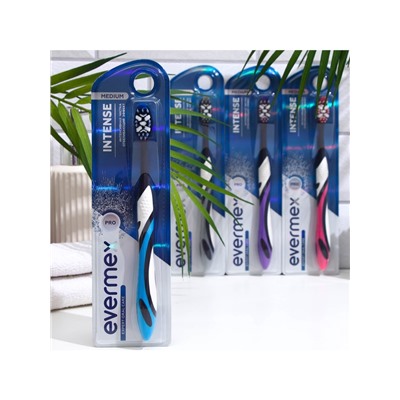 Зубная щётка Evermex Intense, средней жёсткости, микс, 1 шт.