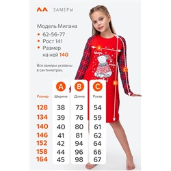 Новогодняя сорочка для девочки из хлопка Happyfox