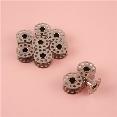 Набор металлических шпулек, d=20 мм, 10 шт., цвет серебряный