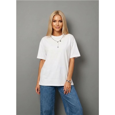 Футболка с цепочкой OVER SIZE (плотный хлопок)