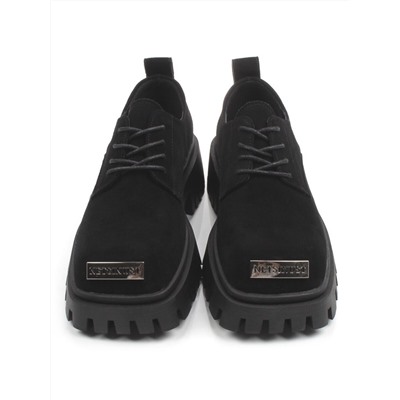 03-23120-6 BLACK Полуботинки демисезонные женские (натуральная замша)