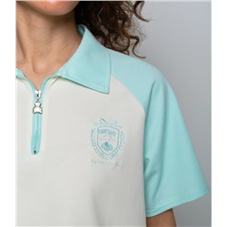 Спортивный костюм #КТ6605 (3), тиффани, кремовый