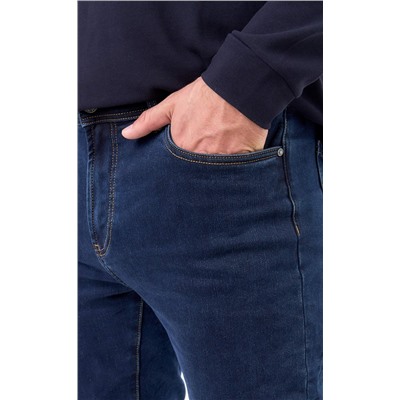 Джинсы утепл F421-0151W d.blue