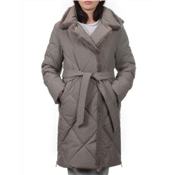 309 GRAY Пальто зимнее стеганое женское (200 гр. холлофайбер, натуральная норка)