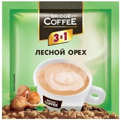 «Bridge Coffee», напиток кофейный 3 в 1 с ароматом лесного ореха 20г (16 шт в ленте/320 гр)