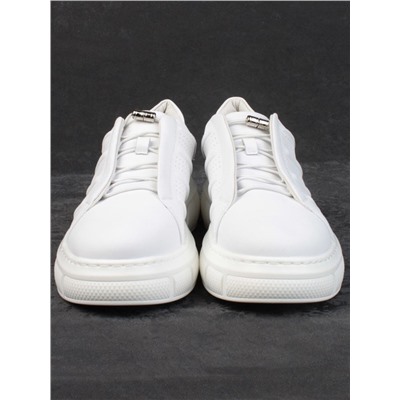 05-PDL256-1 WHITE Кроссовки женские (натуральная кожа)