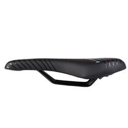 Седло велосипедное MTB COMIRON POGACAR N846 280X160, Технологии: DW, ED. Верх: PU принтованный глянец/Цвет Чёрный+Зелёный /уп 30/