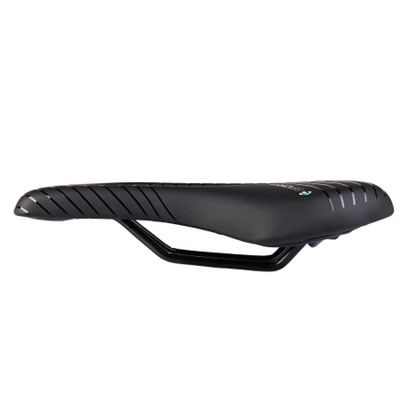 Седло велосипедное MTB COMIRON POGACAR N846 280X160, Технологии: DW, ED. Верх: PU принтованный глянец/Цвет Чёрный+Зелёный /уп 30/