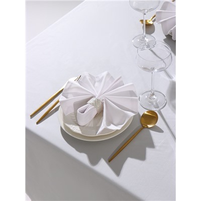 Набор салфеток с декоративными кольцами «Этель» White pleasure, 40×40 см - 4 шт., 100% хлопок, саржа 190 г/м²