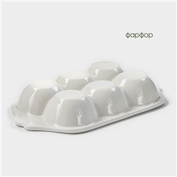 Подставка для яиц 6 ячеек Bella Tenero, 19.2×11×3.6 см, фарфор, белая