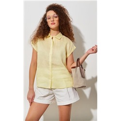 Рубашка лен F212-0441-2 lemon