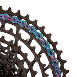 Велосипедная цепь SUMC 12 speed SX12SL RAINBOW 1/2"x11/128" 126L суперлайт 244 г (SHIMANO M9100 / KMC DLXC12) ГОСТ 30442-97 ISO 9633 /уп 25/