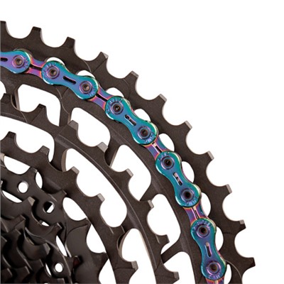 Велосипедная цепь SUMC 12 speed SX12SL RAINBOW 1/2"x11/128" 126L суперлайт 244 г (SHIMANO M9100 / KMC DLXC12) ГОСТ 30442-97 ISO 9633 /уп 25/
