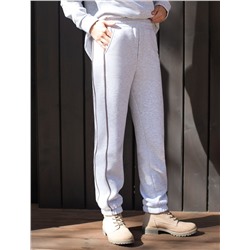 Теплые брюки джоггеры из эластичного футера трехнитки с начесом