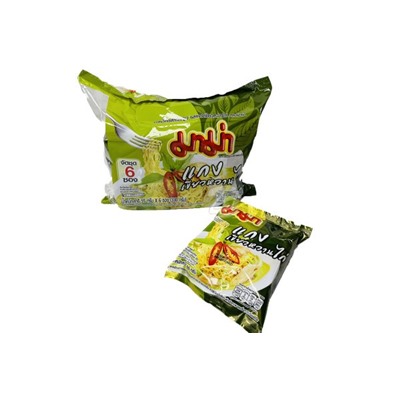 Лапша быстрого приготовления со вкусом Куриный зеленый карри от MAMA 55 г x 6 пачек