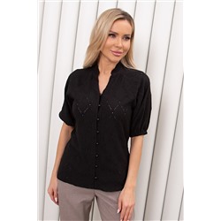 Блузка чёрная из полотна шитьё Гиацинт №3