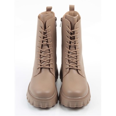 04-PAX33-2Z DK. BEIGE Ботинки зимние женские (натуральная кожа, 100% шерсть)