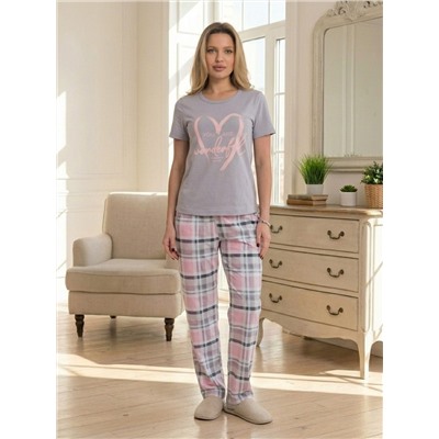 Пижама футболка и брюки М325293Пср
