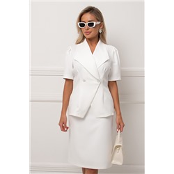 Юбка-карандаш белая в деловом стиле Элеонора 60 см №9