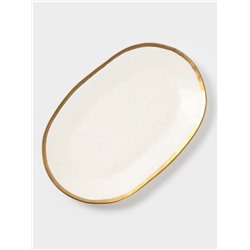 Блюдо сервировочное Magistro Poursephona, 37×24 см, фарфор, бежевое