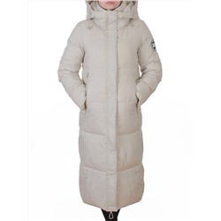3068 LT. BEIGE Пальто пуховое женское с внутренним жилетом (утиный пух)