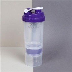Бутылка/Шейкер СПАЙДЕР SHS-500 бело-синяя, для спортивного питания 500ML