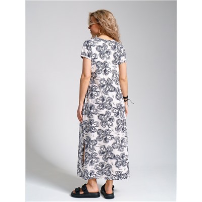 643 Платье "Цветы/молочный"