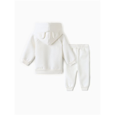 Костюм (толстовка и брюки) Крошка Я, BASIC LINE, рост 62-68 см, цвет молочный