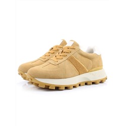 04-PCJ98-5 SAND Кроссовки демисезонные женские (натуральная замша, текстиль)