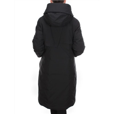 2238 BLACK Пальто женское зимнее AKIDSEFRS (200 гр. холлофайбера)