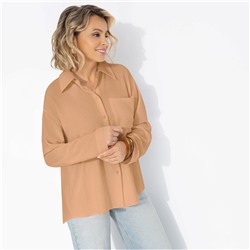Рубашка с декоративной спинкой, Создала себя сама (бежевая)