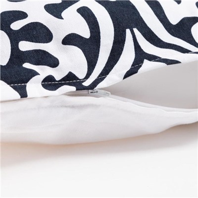 Наволочка декоративная 40×40 см, Monograms black, 100% хлопок